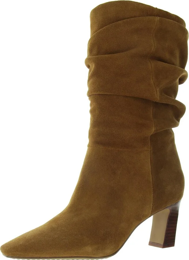 Skylar Womens Slouchy Leather Mid-Calf Boots