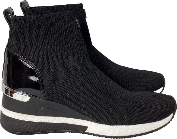 Skyler Sock Sneaker in Black Knit Fabric