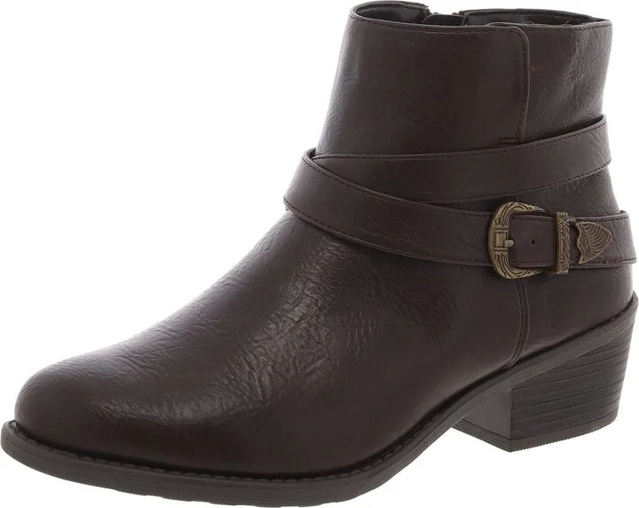 Skyler Womens Zipper Faux Leather Booties