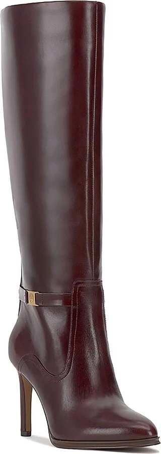 SKYLIE Womens Wide Calf Leather Knee-High Boots