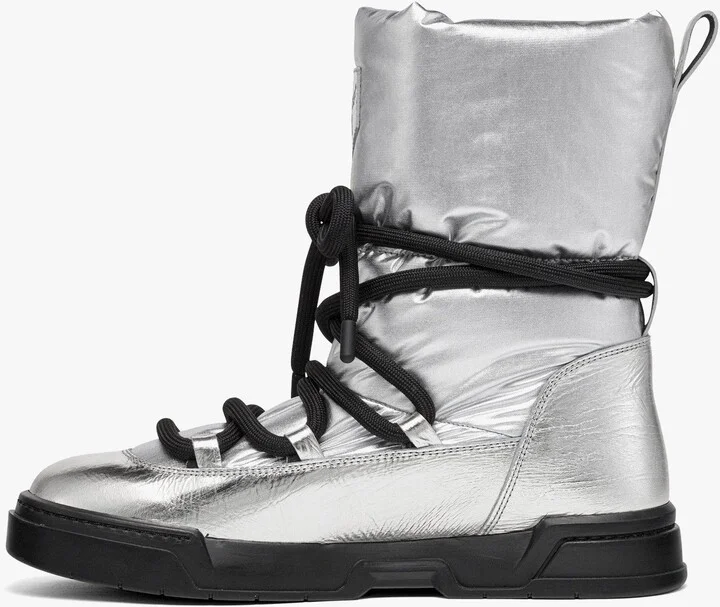 Skyward Ankle Boots in Metallic Calf Leather - Image 2
