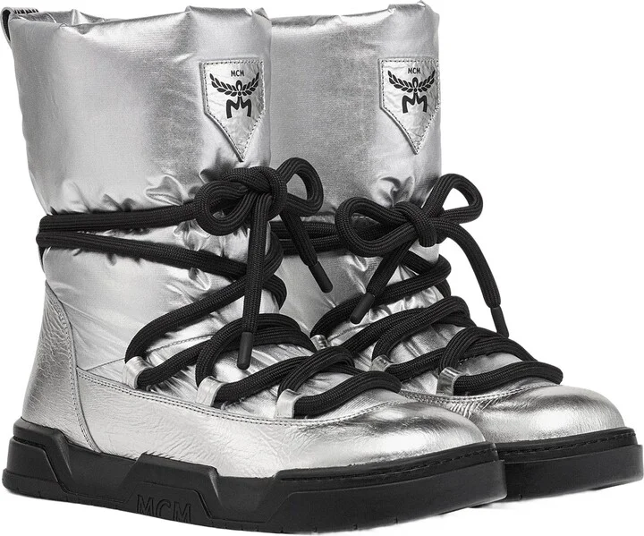 Skyward Ankle Boots in Metallic Calf Leather