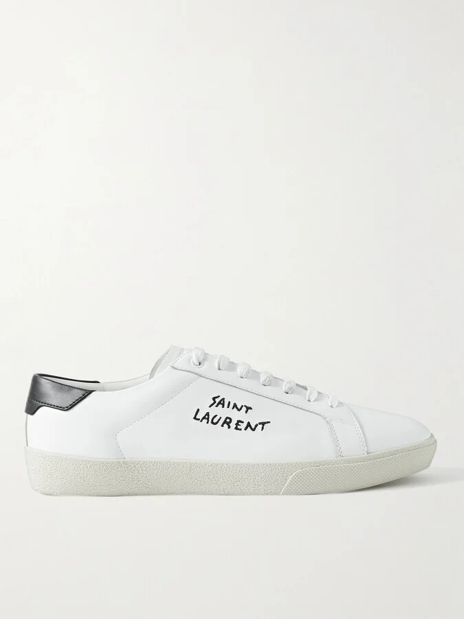 SL/06 Court Classic Logo-Embroidered Leather Sneakers