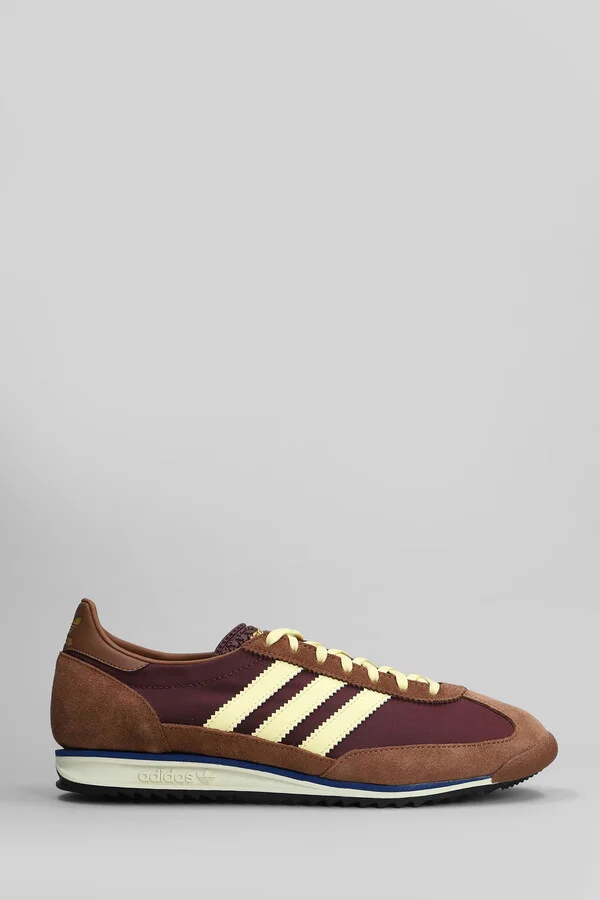 Sl 72 Ow Sneakers In Brown Suede And Fabric