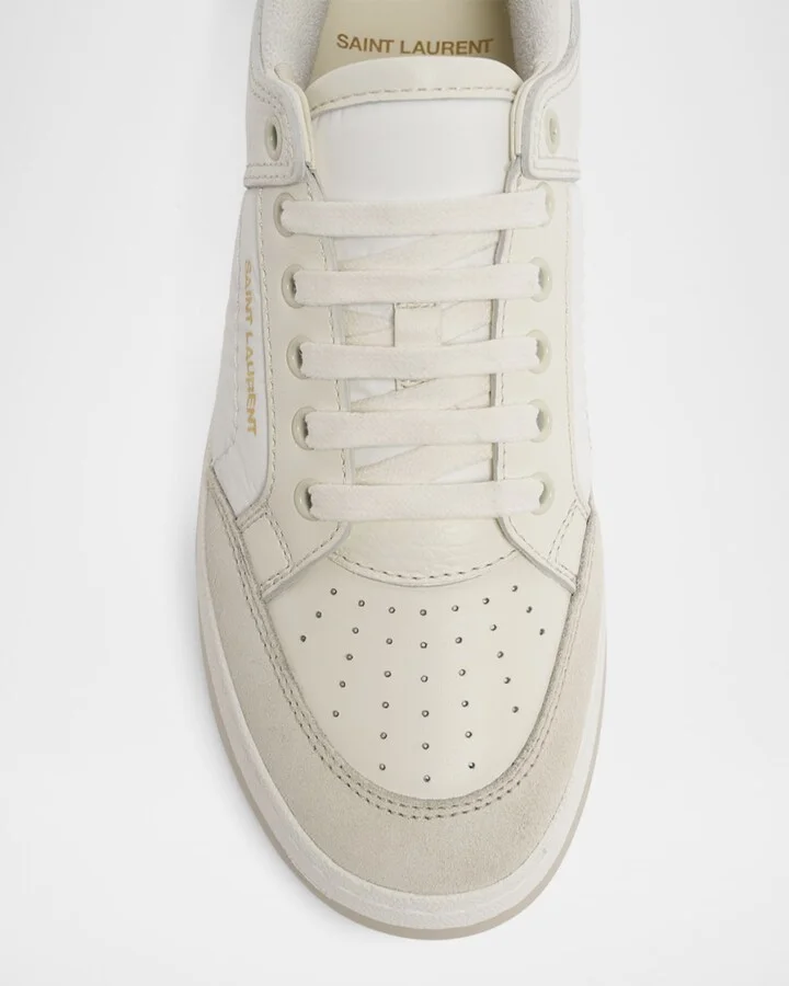 SL61 Mixed Leather Low-Top Sneakers - Image 5