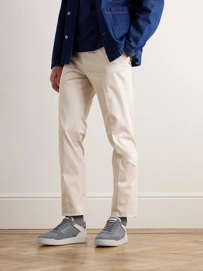 Slam Perforated Leather and Suede Sneakers - Image 2