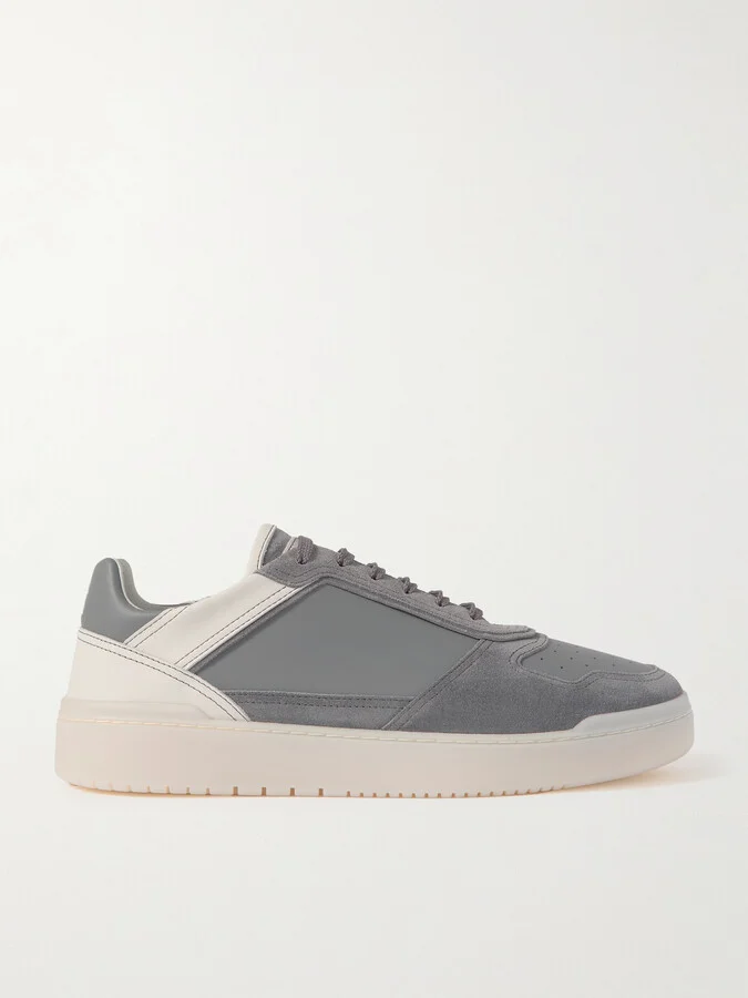 Slam Perforated Leather and Suede Sneakers