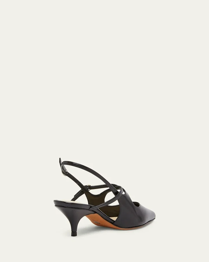 Slash Leather Crisscross Slingback Pumps - Image 7