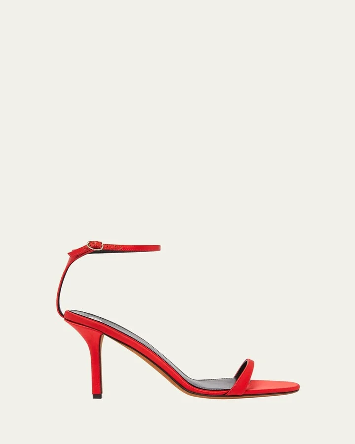 Slash Satin Ankle-Strap Sandals