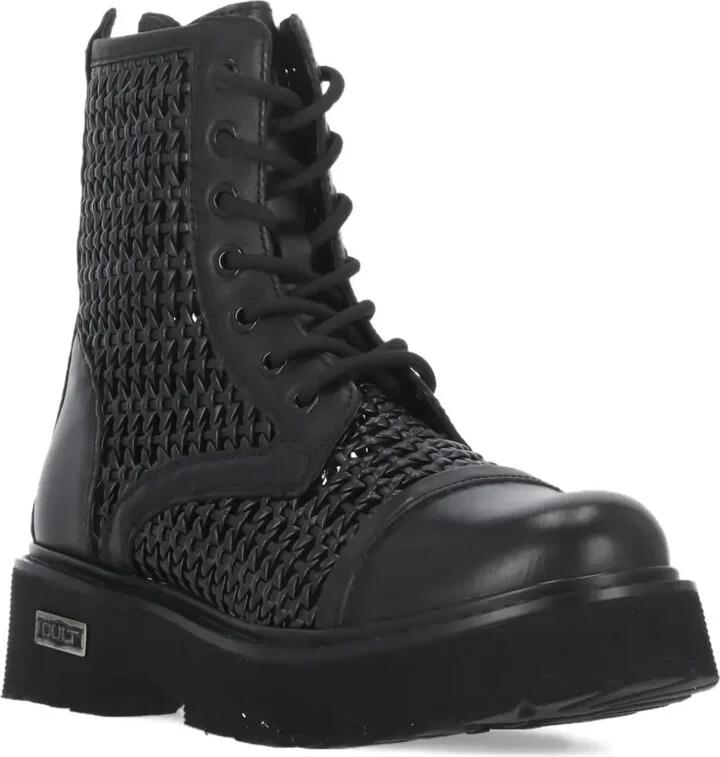 Slash woven lace-up boots - Image 2