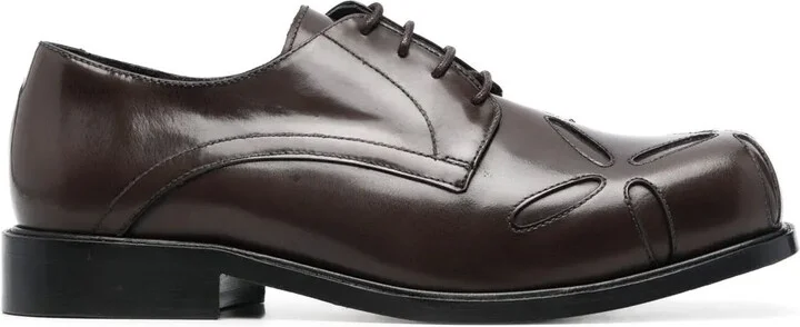 Slashed square-toe Derby shoes