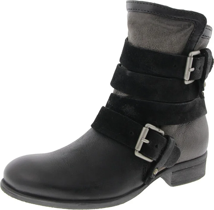 Slater Womens Buckle Leather Ankle Boots