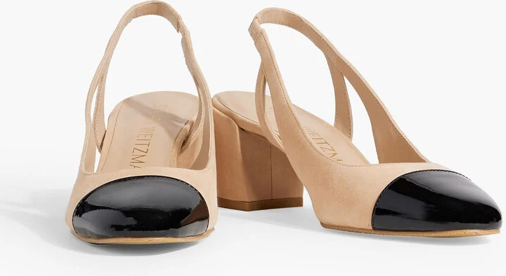 Sleek 50 suede and patent-leather slingback pumps - Image 2