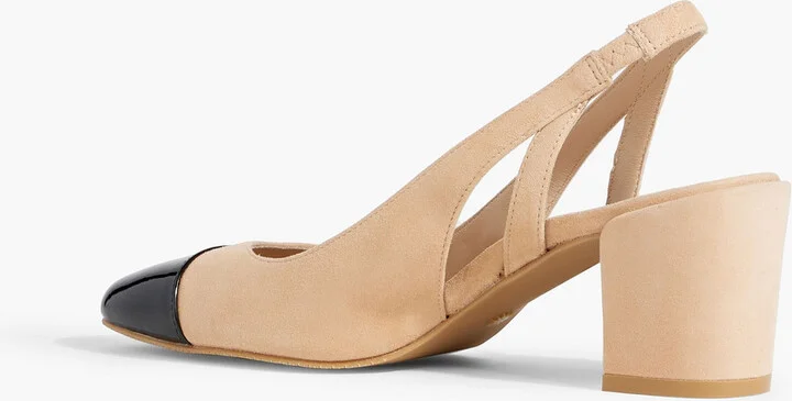 Sleek 50 suede and patent-leather slingback pumps - Image 3