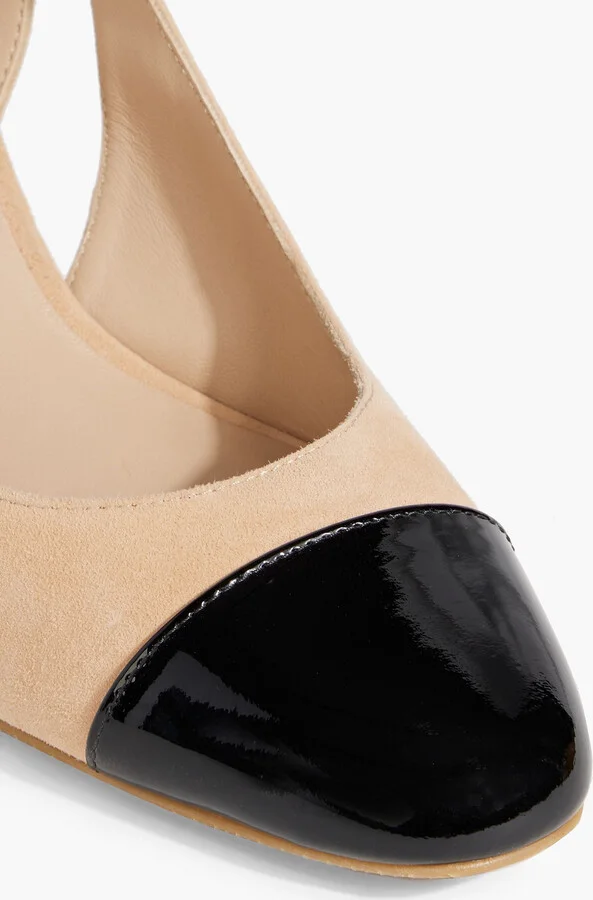 Sleek 50 suede and patent-leather slingback pumps - Image 4