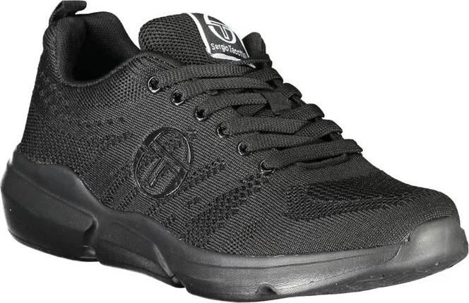 Sleek Black Lace-up Sneakers with Contrast Men's Detailing - Image 2