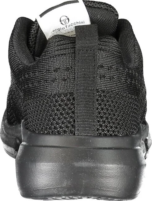 Sleek Black Lace-up Sneakers with Contrast Men's Detailing - Image 3