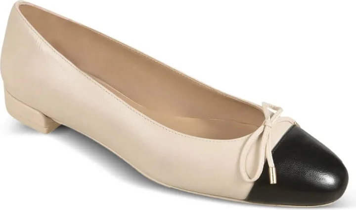 Sleek bow-detail flat pumps - Image 2