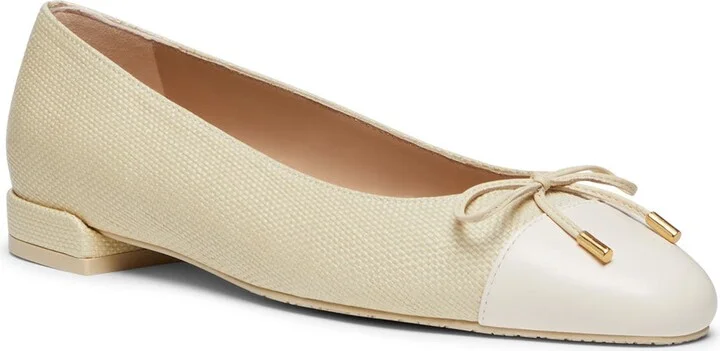 Sleek Cap Toe Bow Flat