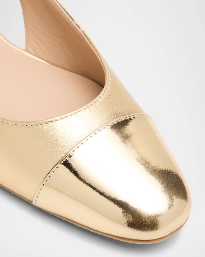 Sleek Cap-Toe Slingback Flats - Image 2