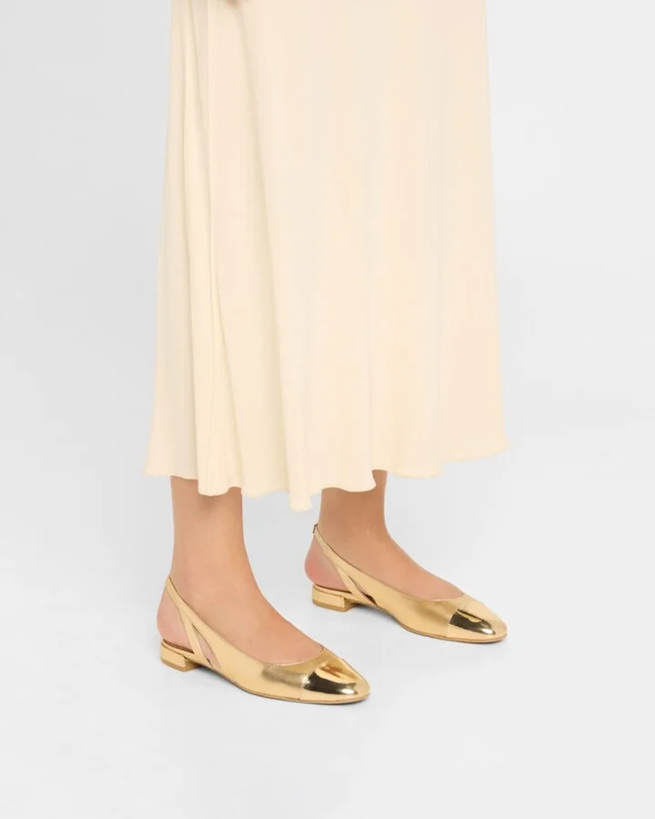 Sleek Cap-Toe Slingback Flats - Image 4
