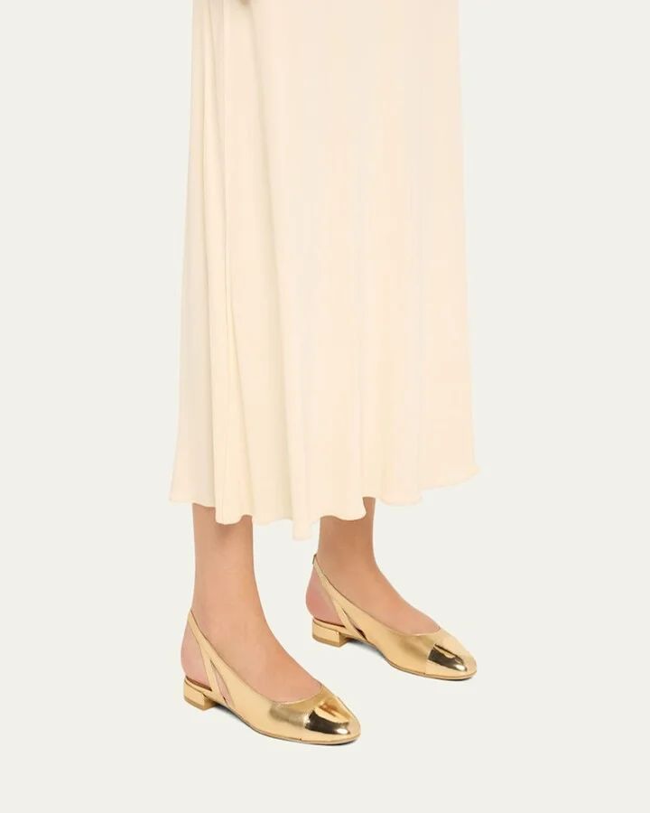 Sleek Cap-Toe Slingback Flats - Image 2