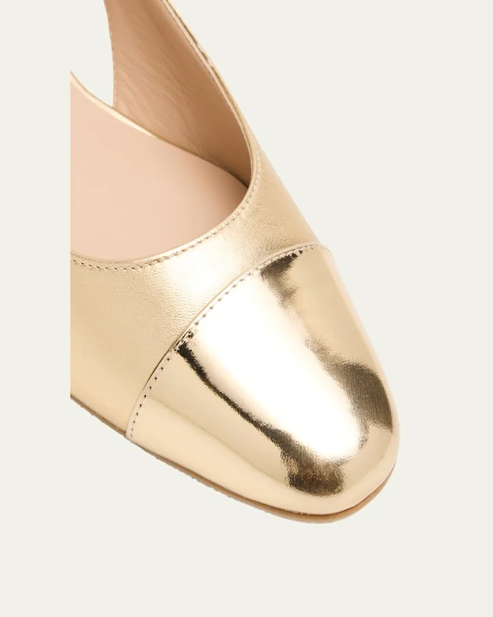 Sleek Cap-Toe Slingback Flats - Image 4