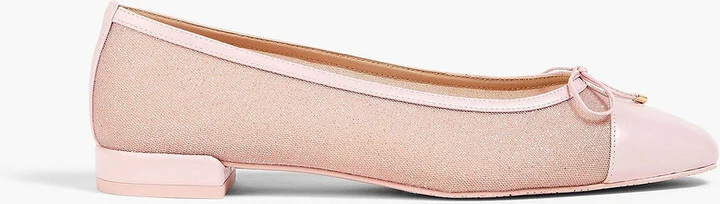 Sleek glittered mesh ballet flats