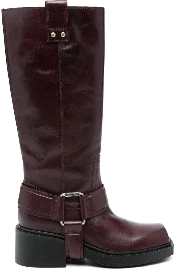 Sleek Leather Ankle Boots With Chunky Heel