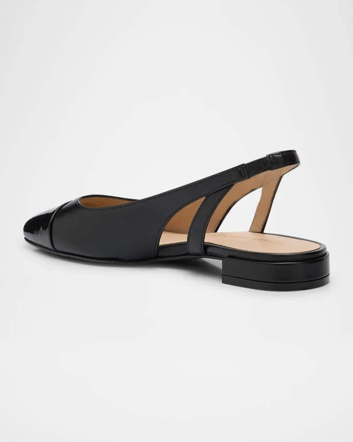 Sleek Leather Slingback Ballerina Flats - Image 3