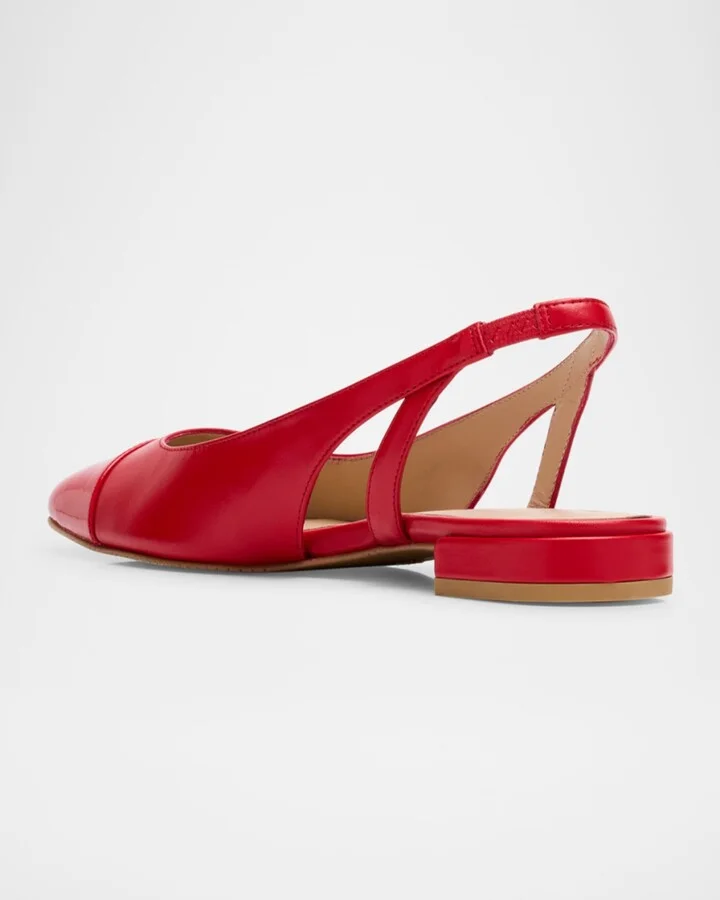 Sleek Leather Slingback Ballerina Flats - Image 11