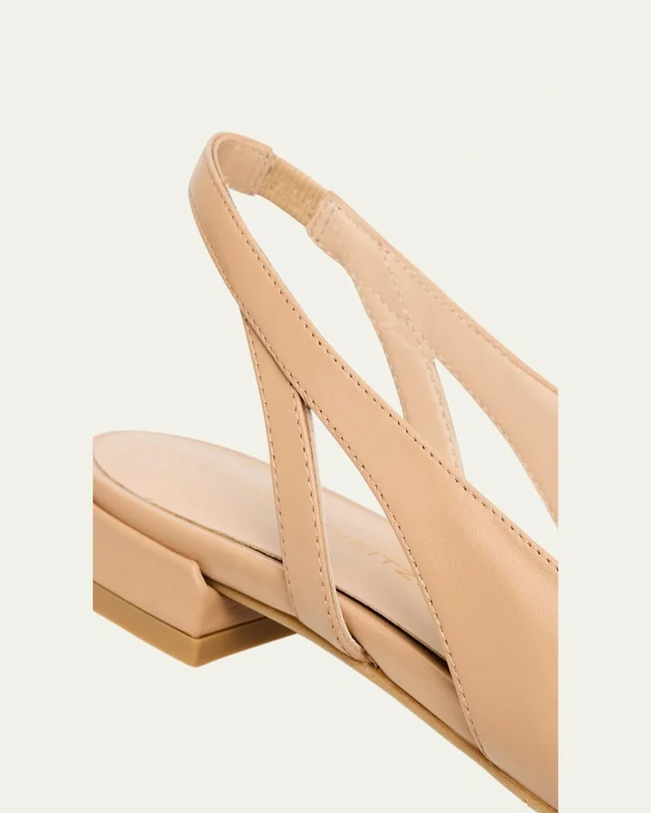 Sleek Leather Slingback Ballerina Flats - Image 4
