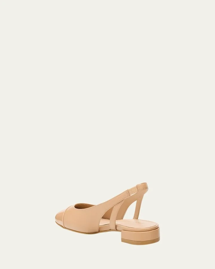 Sleek Leather Slingback Ballerina Flats - Image 5