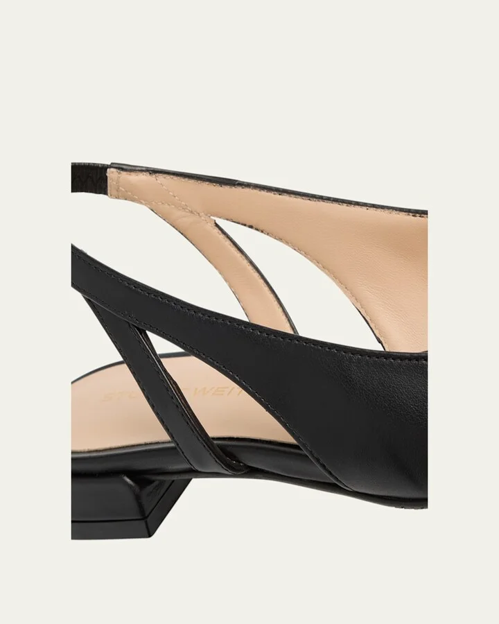 Sleek Leather Slingback Ballerina Flats - Image 11