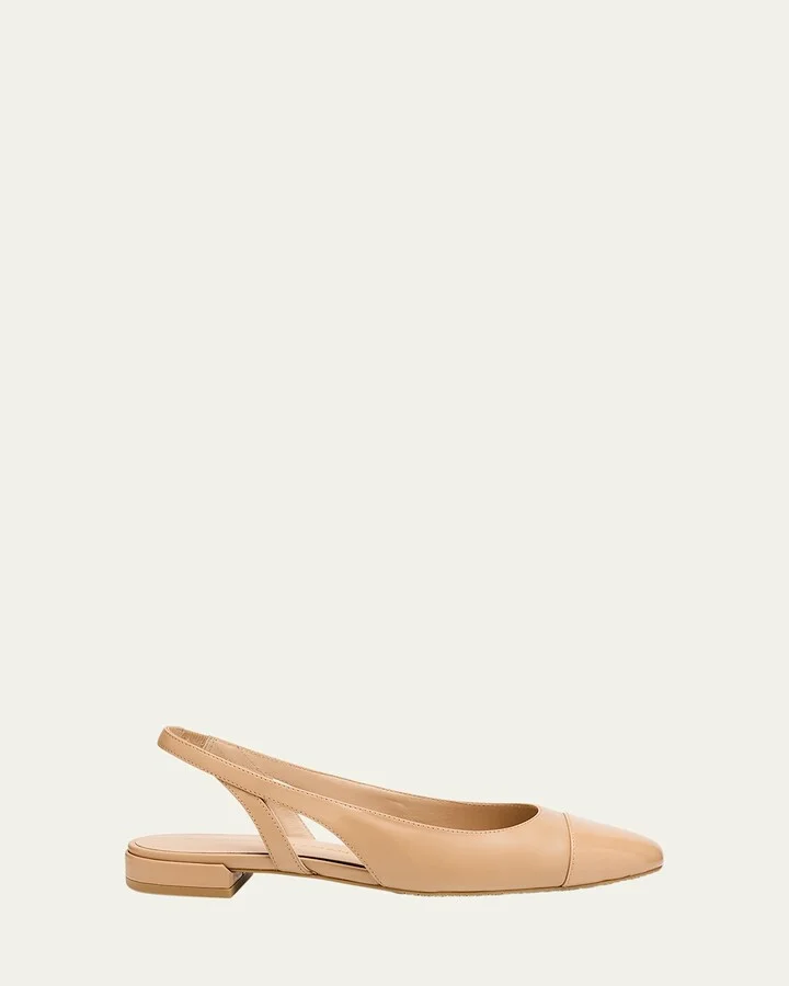 Sleek Leather Slingback Ballerina Flats