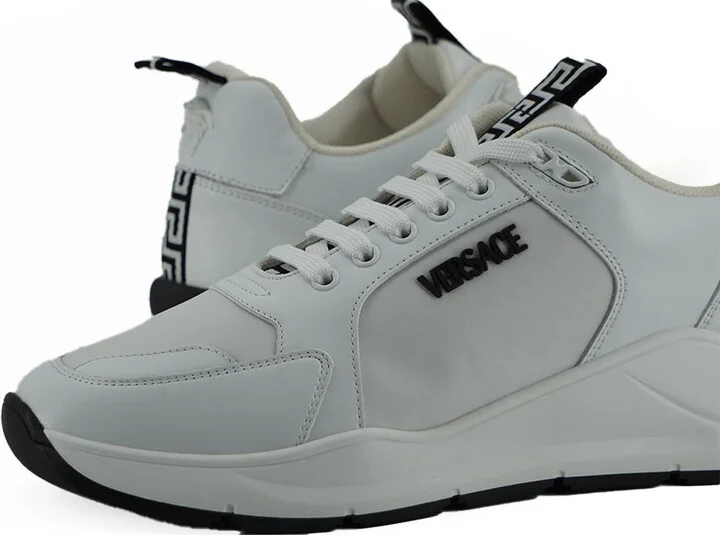 Sleek White Calf Leather Men's Sneakers - Image 4