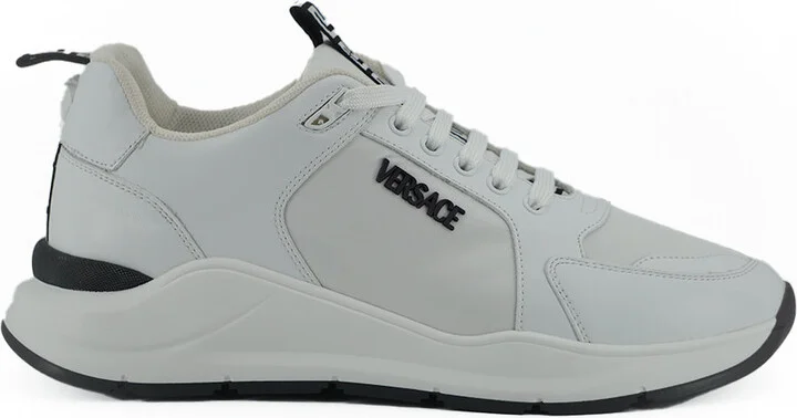 Sleek White Calf Leather Men's Sneakers