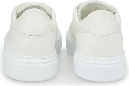 Sleek White Leather Women's Sneakers - Image 6