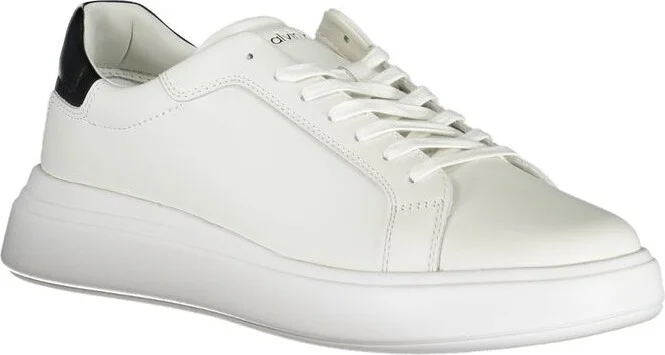 Sleek White Sneakers with Contrast Men's Accents - Image 2