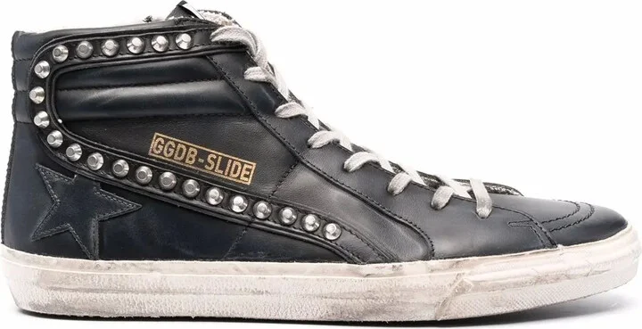 Slide Classic high-top distressed sneakers