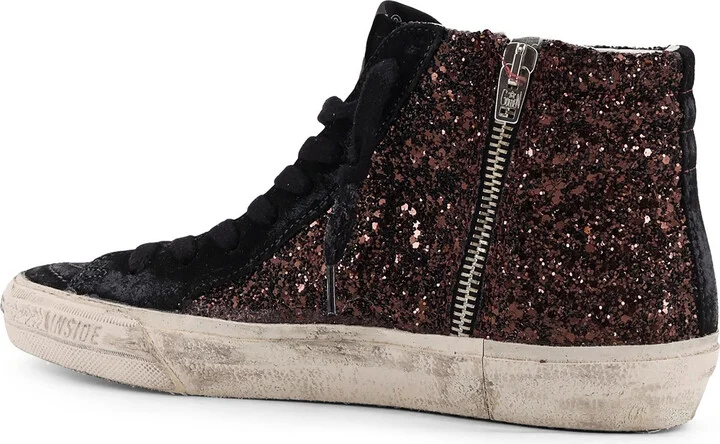 Slide Classic Suede High-top Sneakers With Glitter Inserts - Image 3