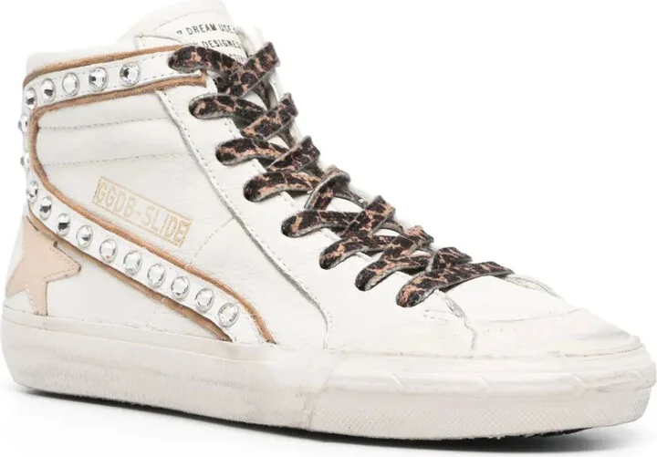 Slide crystal-embellished hi-top sneakers - Image 2