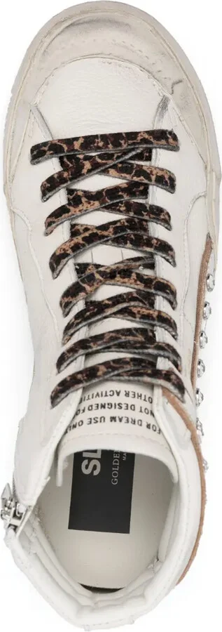 Slide crystal-embellished hi-top sneakers - Image 4