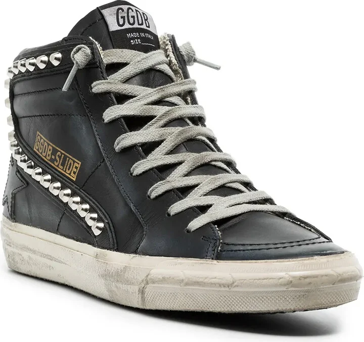 Slide distressed studded sneakers - Image 2