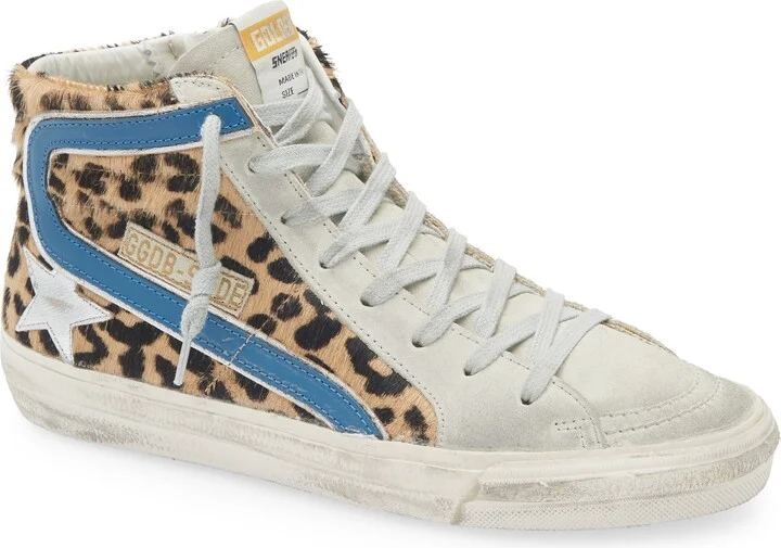 Slide Genuine Calf Hair High Top Sneaker