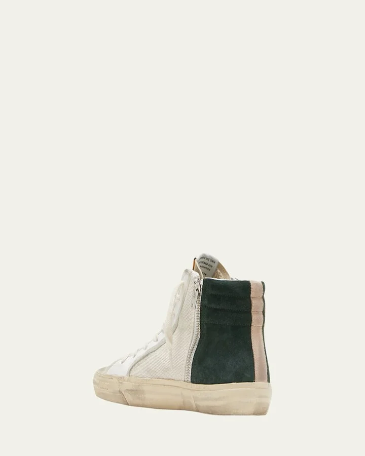 Slide High-Top Glitter Leather Sneakers - Image 3