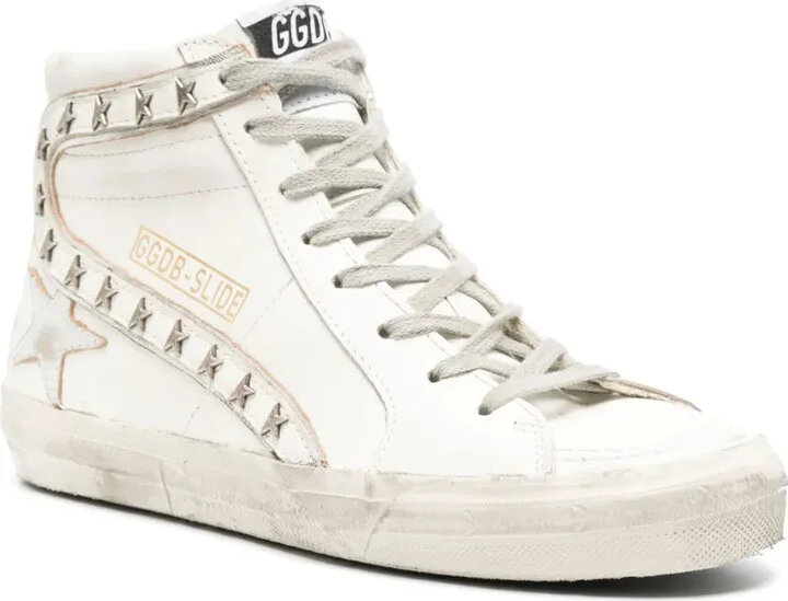 Slide high-top leather sneakers - Image 2