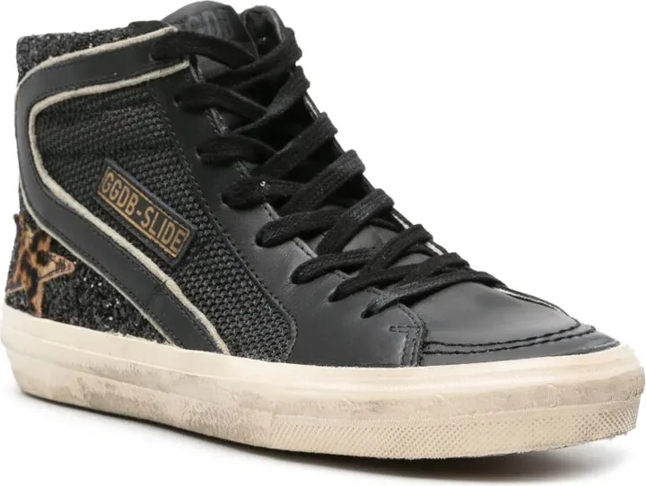 Slide high-top leather sneakers - Image 2