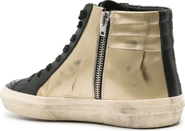 Slide high-top leather sneakers - Image 3