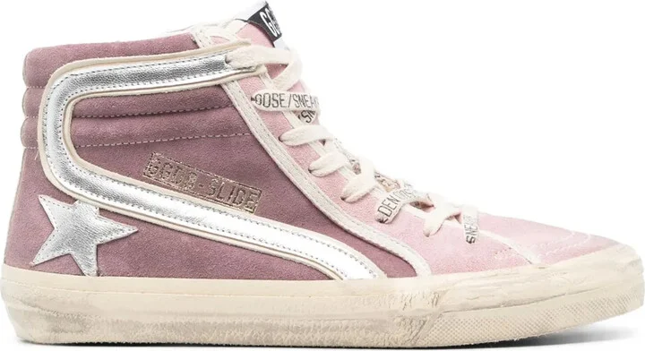 Slide high-top suede sneakers